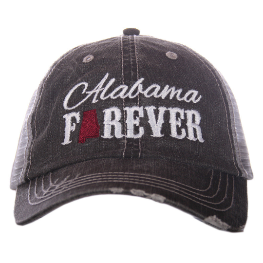 Alabama Forever Distressed Trucker Hat~3 Colors - Happy Heart Accessories