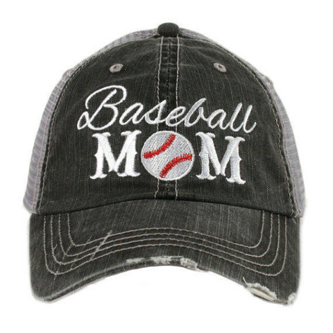 Softball Mom Distressed Trucker Hat