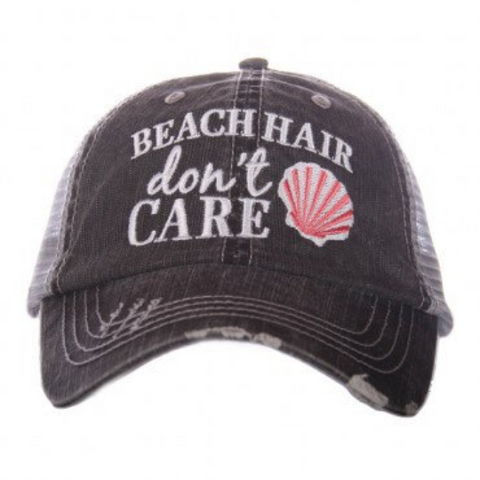 Biker Hair Don't Care Distressed Trucker Hat~ 4 Colors