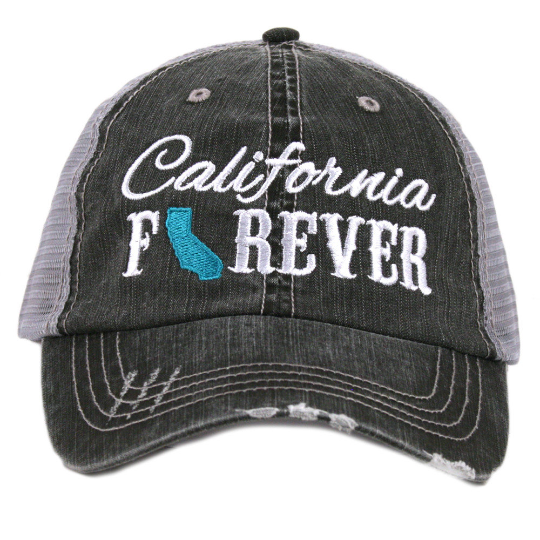 California Forever Distressed Hat~2 Colors - Happy Heart Accessories