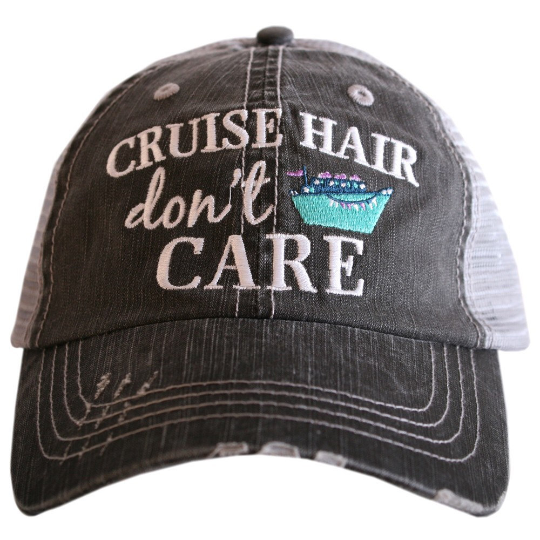 Cruise Hair Don't Care Distressed Trucker Hat - Happy Heart Accessories