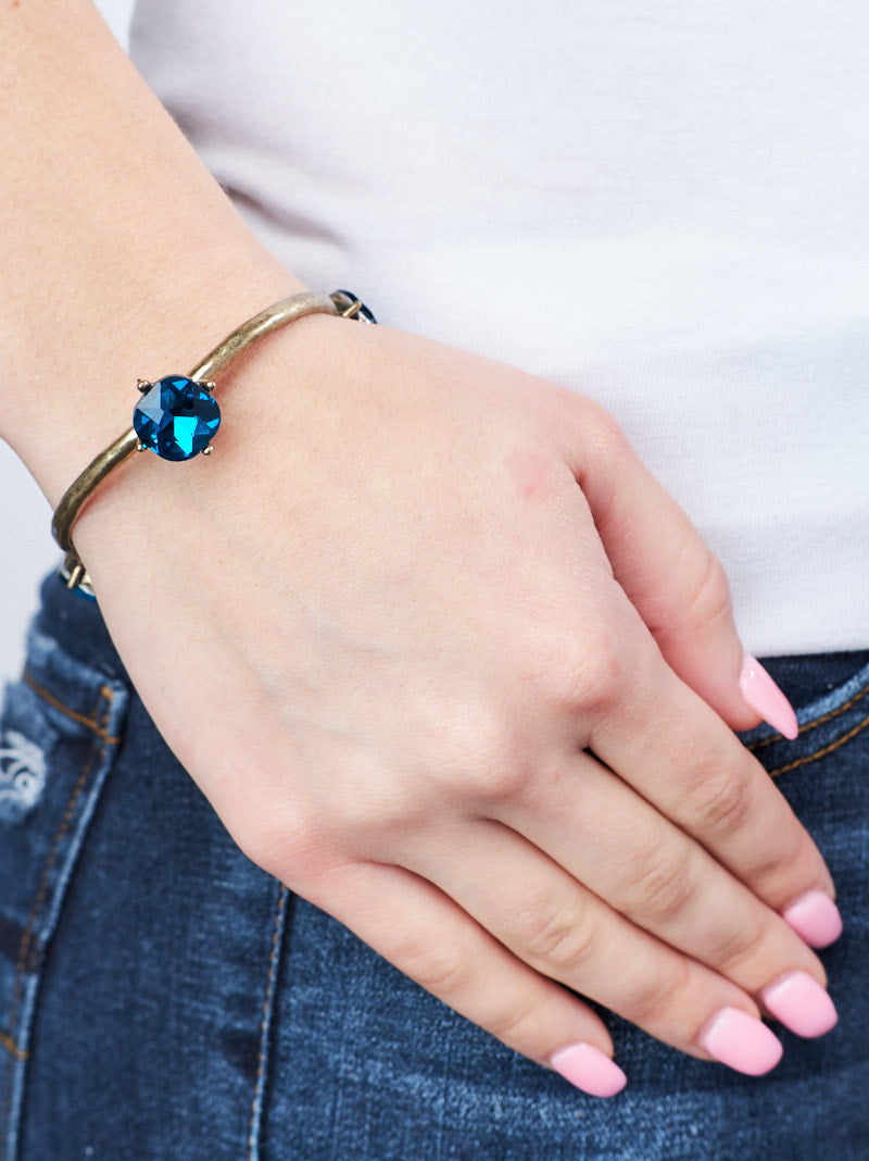 Blue Crystal Statement Bracelet - Happy Heart Accessories