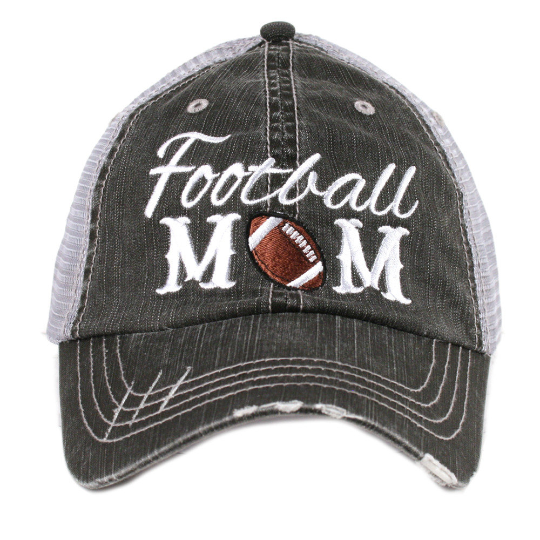 Football MOM Distressed Trucker Hat - Happy Heart Accessories