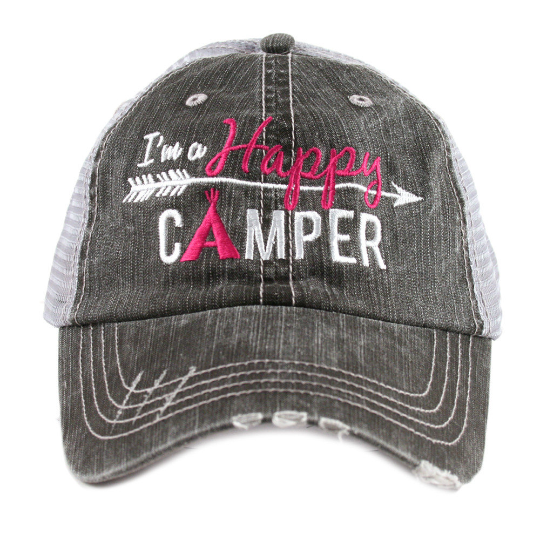 I'm a HAPPY Camper Distressed Trucker Hat~3 Colors - Happy Heart Accessories