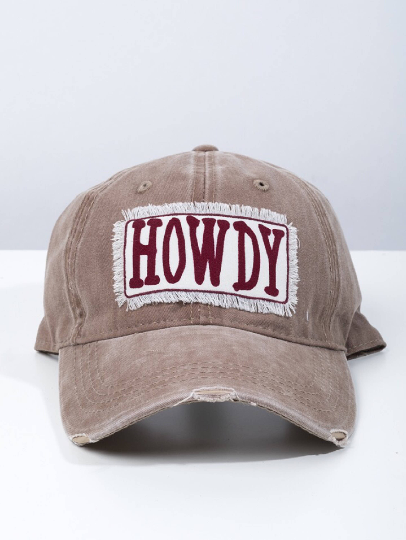 Howdy Distressed Trucker Hat~2 Colors - Happy Heart Accessories