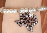 Texas Leopard and Pearl Bracelet - Happy Heart Accessories