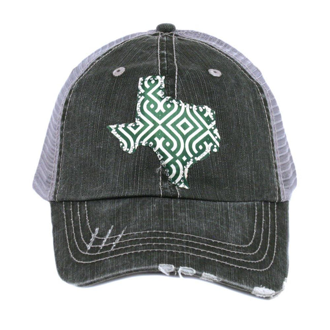 Texas Rhinestone IKAT Trucker Hat - Happy Heart Accessories