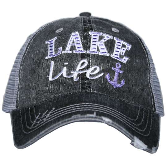 Lake Life Distressed Trucker Hat - Happy Heart Accessories