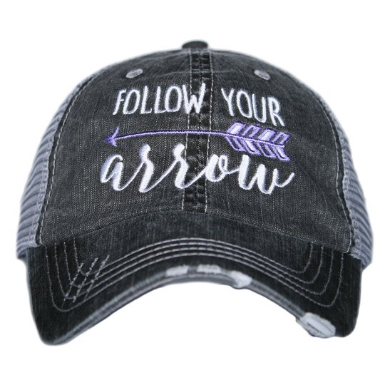 Follow Your Arrow Distressed Trucker Hat~ 3 Colors - Happy Heart Accessories